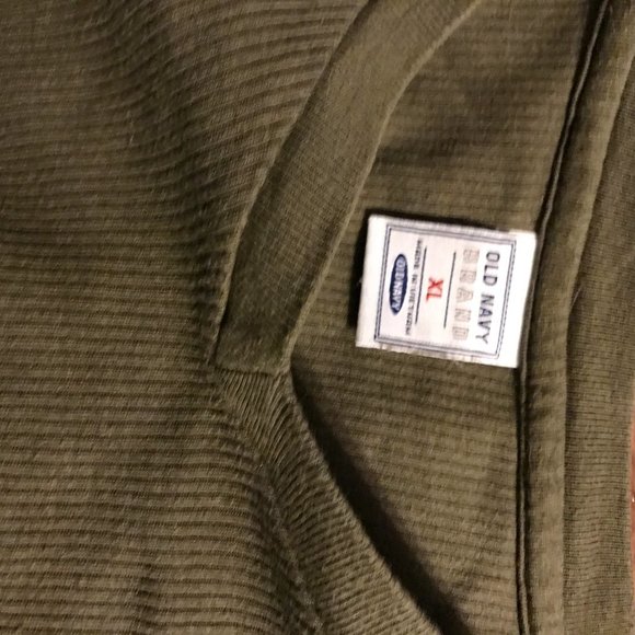 Old Navy Mens Olive Rib-knit V-neck Short Sleeve Size XL - Picture 3 of 5